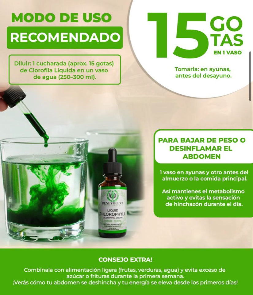 CLOROFILA LIQUIDA-ENERGIA NATURAL Y DESINTOXICANTE
